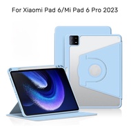 For Xiaomi Mi Pad 6 Case 360 Rotating Transparent Tablet Cover For Xiaomi Pad 6 Pro 2023 Case with Auto Wake Up Sleep