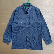 XEBEC Japanese Workwear Shirt Baju Kerja Vintage Bundle Japan L Cargo Pocket Tactical Style Navy Blu