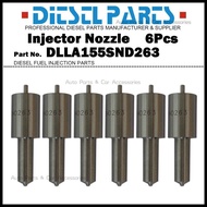 6Pcs Diesel Fuel Injector Nozzle Tips 093400-2630 DLLA155SND263 for HINO H07D Engine / Injector 0935