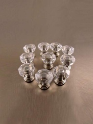 10 件/組 1.8 公分壓克力迷你抽屜把手,適用於珠寶盒、櫥櫃門和梳妝台抽屜,透明水晶設計(不適用於大型家具)