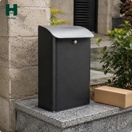 [Homyl] Anti Unauthorized Access Package Box Outdoor Parcel Mailbox Wood Grain Top