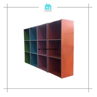 BOOK SHELF / RAK BUKU - 3 COMPARTMENT UTILITY SHELF (COLOUR BOX) DC Rak Kayu Simpanan Buku 3 Tingkat Warna Menarik / 3 T