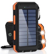20000mAh Portable Solar Power Bank, Solar Powered Charger with Dual LED Flashlights, Power Bank for 