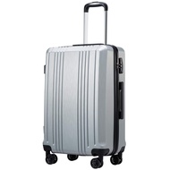 Luggage Suitcase PC+ABS with TSA Lock Spinner Carry on Hardshell Lightweight 20in 24in 28in (sliver,