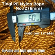 1 METER PE NYLON ROPE 12 (6MM Diameter Rope) TINGI PE NYLON ROPE