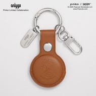 【Pinkoi x SNOOPY】AirTag皮革鑰匙圈(冒險棕) - 童軍探險SNOOPY