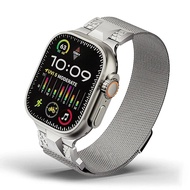 Magnetic สายนาฬิกา for apple watch Ultra 2 49mm 42mm 45mm 44mm สาย วัสดุ สแตนเลสสตีล milanese loop สายนาฬิกา นาฬิกา สมาร์ทวอทช์ สายนาฬิกาข้อมือสำหรับ for apple watch Series 9 8 7 6 5 4 se ultra2 สาย