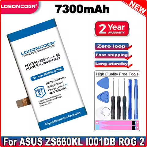 C11P1901 Batteries 7300mAh For Asus ROG Phone 2 Generation ROG Phone 2 Ultimate,ZS660KL I001DB ROG P