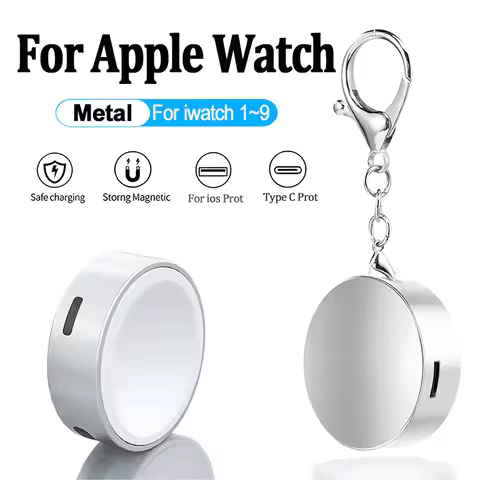 Metal Magnetic Charger Smartwatch Charger Portable for Apple Watch 9 8 7 6 Type C L Double Port Char