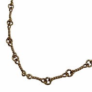 成色極佳 ▼ CHROME HEARTS 22K 扭紋鏈項鍊，16 英寸，金色，帶盒子和防塵袋。重量：7.4 克。男士配件。