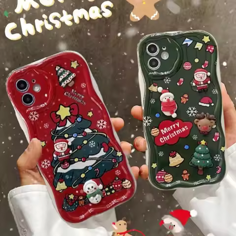 3D Christmas Tree Santa Claus Elk Chain Case For Infinix GT 30 Pro Note 50 Pro 30 40 Hot 50 Pro 40i 