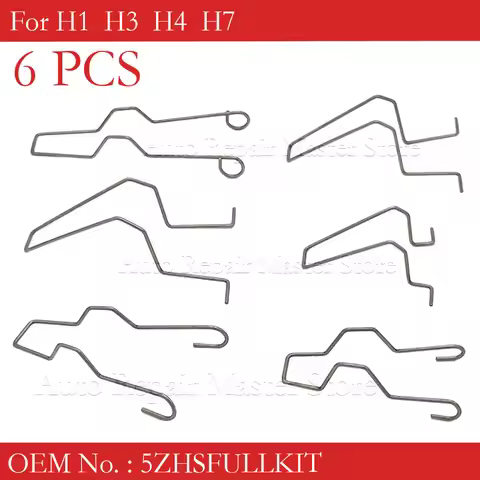 6Pcs For H1 H3 H4 H7 Metal Headlight Bulb Spring Clips Car Headlamp Light Bulb Retainer Spring Clips