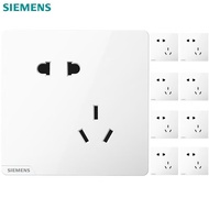 西门子（SIEMENS）皓彩系列白色开关插座面板 斜五孔插座10只装