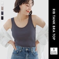 JAPAN PATENTED 24HRS Bra Padded Rib Tank Top ｜ Anti-Sagging Push up Breathable Fit Sleep BAMBI WATER