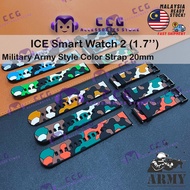 ICE Watch 2 (1.7'') Military Army Style Color Series Strap 20mm ICE Smartwatch Accessories Strap