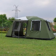 兩房一廳防暴雨 多人雙層野營戶外大帳篷 4-6-8-10人兩室遮陽防曬
