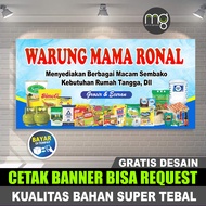 Sepanduk jualan Sembako / Spanduk Toko Sembako / Spanduk Sembako / Spanduk toko Klontong - Benner w
