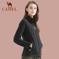 Camel เสื้อกันหนาวผู้หญิงเสื้อกันหนาวปักลายแขนยาวมีซิปแฟชั่นสำหรับฤดูใบไม้ผลิฤดูหนาว