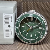 Seiko Clock QHE184M Beside Bed Alarm Clock Green Bezel Design Quiet Sweep Second Hand Table Clock QHE184