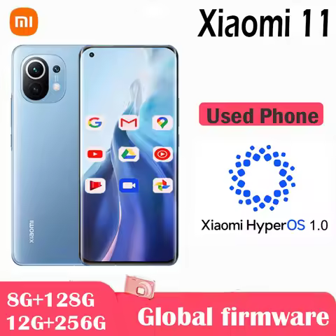 Xiaomi 11 5G smartphone 55W HyperOS 1.0 Snapdragon 888 4500mAh 55W 108mp used phone