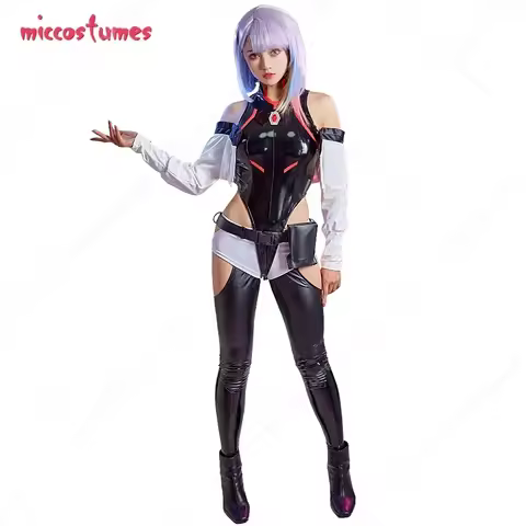 Cosplay.fm Women’s Cyberpunk Cosplay Costume PU leather Bodysuit Set Anime Cosplay Outfit