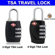3/ 4 Digit Lock TSA Luggage Padlock Number Code Bag Lock