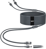 ECILY 5M Starlink Mini DC/RJ45 to DC/RJ45 Power Ethernet Cable With DC To USB-C Converter Waterproof