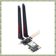 (K T) RTL8852BE WIreless WIFI6 Card with 10DB Antenna AX1800 802.11ax BT5.2 PCI-E Wireless Wlan Dual