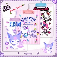 Sanrio 1/2Pcs Hello Kitty A4 Acrylic Clipboard Transparent Writing Board With Kuromi Cinnamoroll Poc