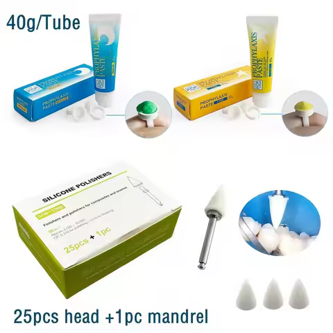 40g/Tube Dental Fine Regular Grit Prophy Paste Prophylaxis Tooth Polishing Paste Silicone Polishers 