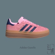 ADIDAS GAZELLE BOLD Retro Barbie Pink Blue Women's Casual Shoes Increased Height Caramel Sole H06122