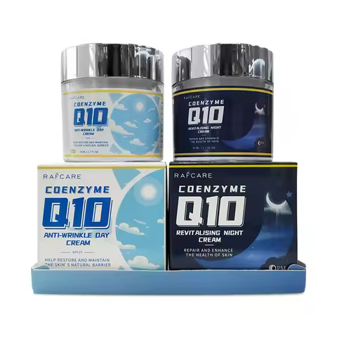 Q10 Anti-Wrinkle Day Night Cream Set Pro-Retinol Facial Moisturizer Niacinamide Sensitive Dry Skin C