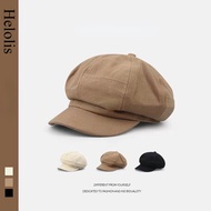 Influencer Style Octagonal Hat Japanese Retro Peaked Beret British Hat