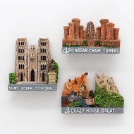 Southeast Asia Vietnam crazy house Da Nang mount Bana 3D fridge magnet magnetic refrigerator paste V