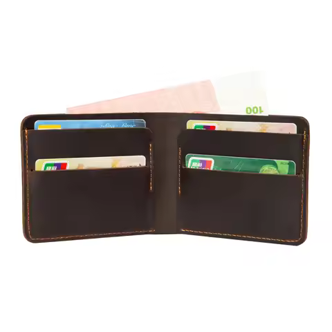 Minimalist 100% Genuine Leather Wallet Men Vertical Horizontal Wallet Leather for Men