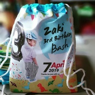 Drawstring birthday bag, backpack birthday bag, birthday block bag 23×33