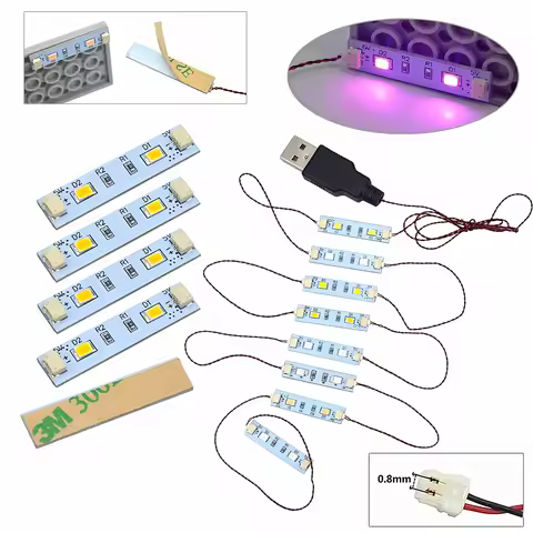 DIY LED Remote Control Building Block 0.8mm Pin 0.73CM X 3.1CM 3M Double-Sided Flash Lamp City Stree