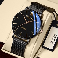 Đồng Hồ Nam CRNAIRA CN03399 Mặt Siêu Mỏng chống nước 3ATM số la mã Dây Thép Mành Cao Cấp