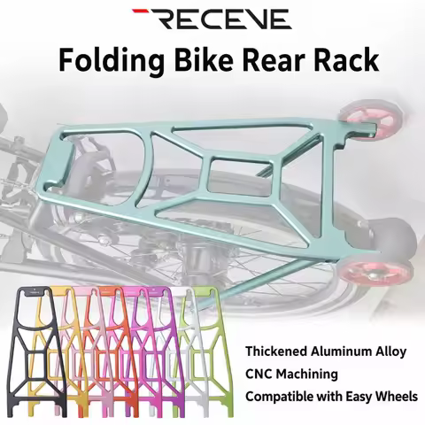 RECEVE CNC Aluminum Alloy Rear Rack for Brompton P Line C Line Folding Bike Lightweight Cargo Carrie