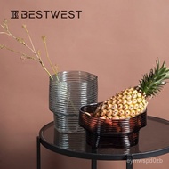 Flower Vase Irregular Twisted Glass For Simple Modern Home Decoration Living Room Transparent Candy 