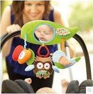 【小粟米】多功能貓頭鷹嬰兒童安撫 哈哈鏡子 車掛 益智玩具 可放嬰兒床 推車