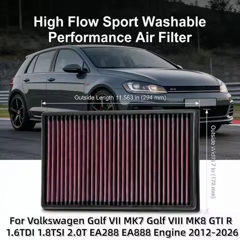 High Flow Performance For Volkswagen Golf VII MK7 Golf VIII MK8 GTI R Air Filter 1.6TDI 1.8TSI 2.0T 