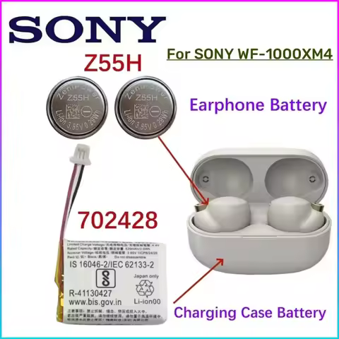 702428 Original SONY battery For ZeniPower Z55H Battery For SONY WF-1000XM4 1000XM4 XM4 Bluetooth Ea