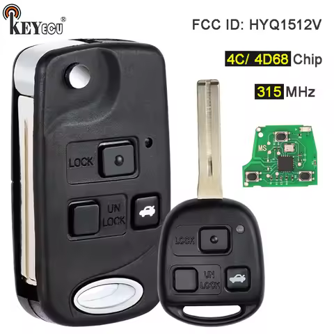 KEYECU 315MHz 4C / 4D68 Chip HYQ1512V Upgraded Flip Remote Key Fob for Lexus ES300 ES330 GS300 GS430