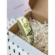 [Blue lotus] Hand-embroidered hairband/ Traditional embroidered lotus headband