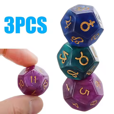New Gift Creative Constellation Divination Dice 3x Pearl 12-sided Astrology Board Game