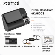 PAKEJ COMBO 70mai Dash Cam A800S + Rear Cam Set (4K) + Hardware Kit + SanDisk High Endurance