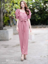 BE-JL03 Jumpsuit จั้มสูทขายาว มีไซส์สาวเล็ก สาวอวบ (S32-35”,M36-39”, L40-42”, XXL44-46”) ชุดออกงานหรูๆ ชุดทำบุญ ชุดทำงาน ชุดสาวอวบ แฟชั่นผู้หญิง