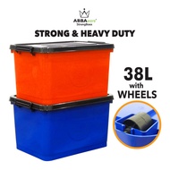 Abbaware Storage Box 38 Litre /Kotak Simpanan dengan roda/Storage Box with wheels/ Bekas Simpanan /Storage container