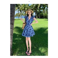 Adeline Blue Summer Mini Dress - CRVT4770